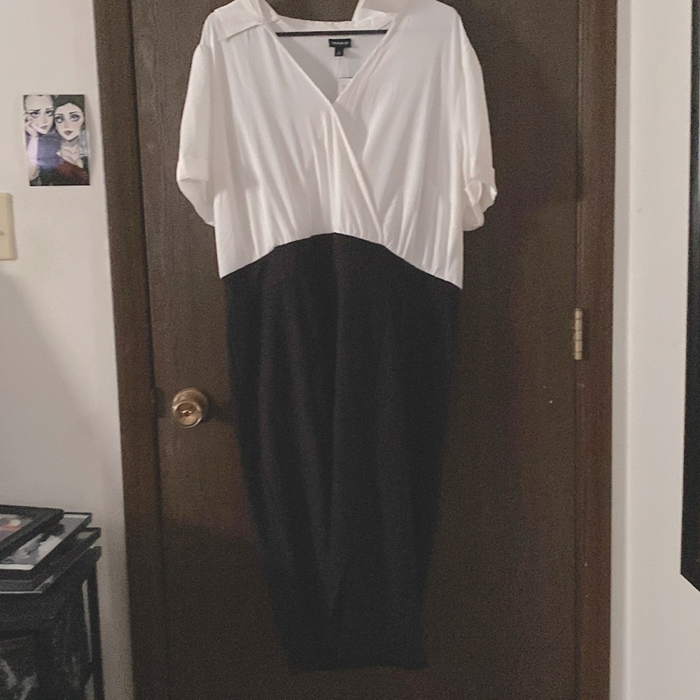 Torrid Bodycon Black and White Dress (Business Casual)
